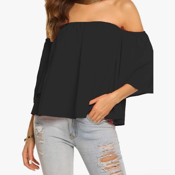 LAST‼️ Off-shoulder black top - Picture 2 of 6